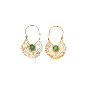 Earrings-Fly Gold Stone