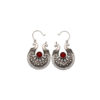 Earrings-Silver Red Stone