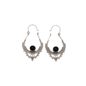Earrings-Sky Black Stone