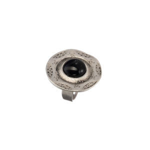 Ring-Silver Black Stone